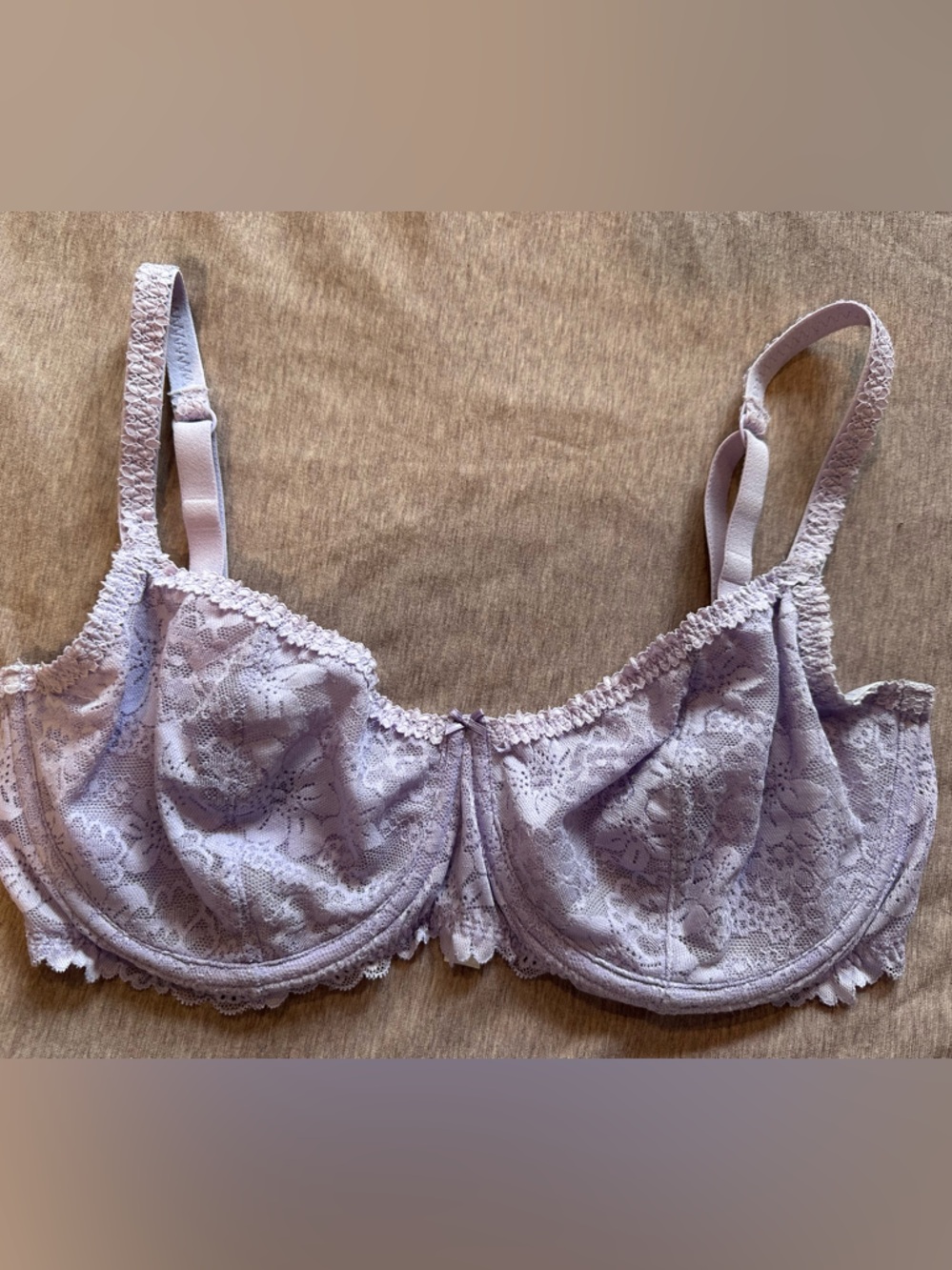 PINK Unlined Balconette Lace Underwire Bra - Lavender